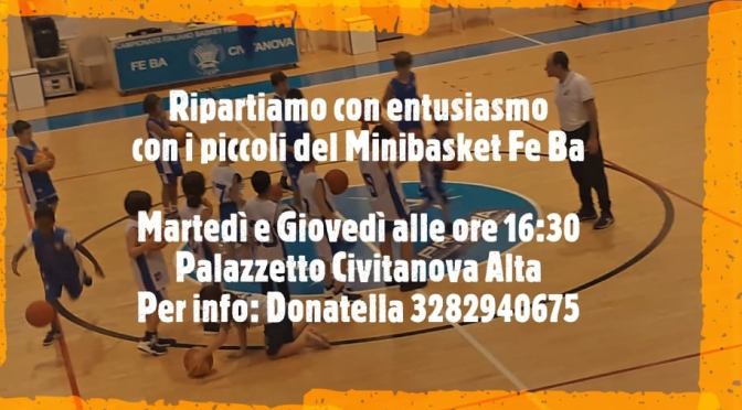 RIPARTE IL MINIBASKET DELLA FEBA CIVITANOVA MARCHE