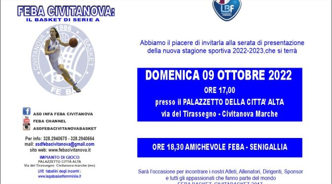 <strong>LA FEBA CIVITANOVA MARCHE ALZA IL SIPARIO SULLA NUOVA STAGIONE</strong>